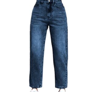 1-BM-JJ27-DARK-BLUE-1 Ben Martin Mom Fit Jeans for Women || High Waist Tapered Fit Stretchable Jean's Pant for Women's || Relax Fit Carrot Jean:s || Stylish Jean,s for Woman || Casual Denim Mom Jean::s