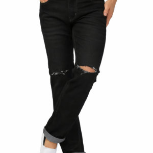 3-BM-KNEE-CUT-Black-1 Ben Martin Men's Mid Rise Knee Cut Slim Fit Jeans
