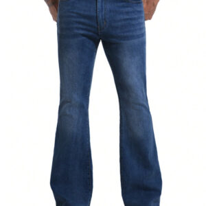2-BM-JJ18-DB-0 Ben Martin Men's Bootcut Bell Bottom Jeans || Flared Denim Jean for Men || Stretchable Mid Rise Cotton Pants || Retro Style Casual Wear Bootcut' Denim' Jeans: