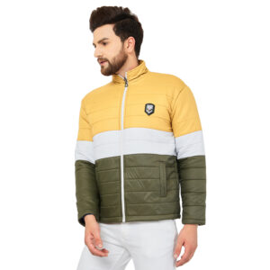BNS2001-MUSTARD-WHT-GREEN-2028229 Ben Martin Men's Nylon Full Sleeve Bomber Jacket